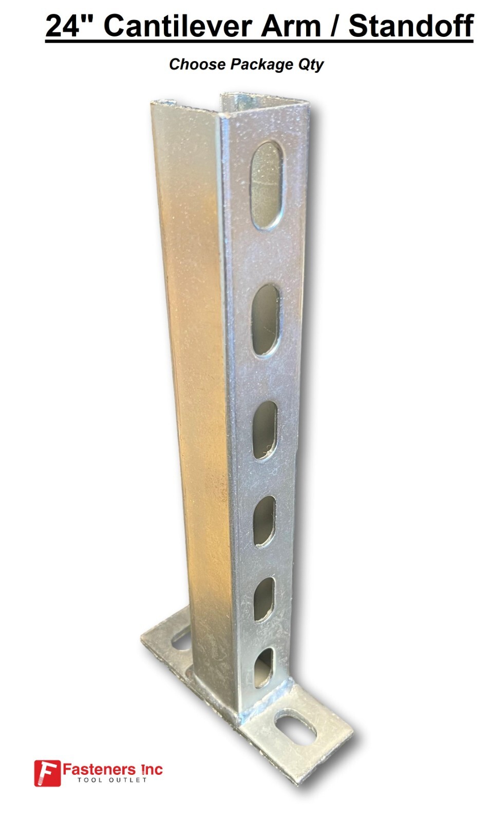 24″ Slotted Cantilever Arm Mount Standoff for Unistrut Channel Strut Bracket
