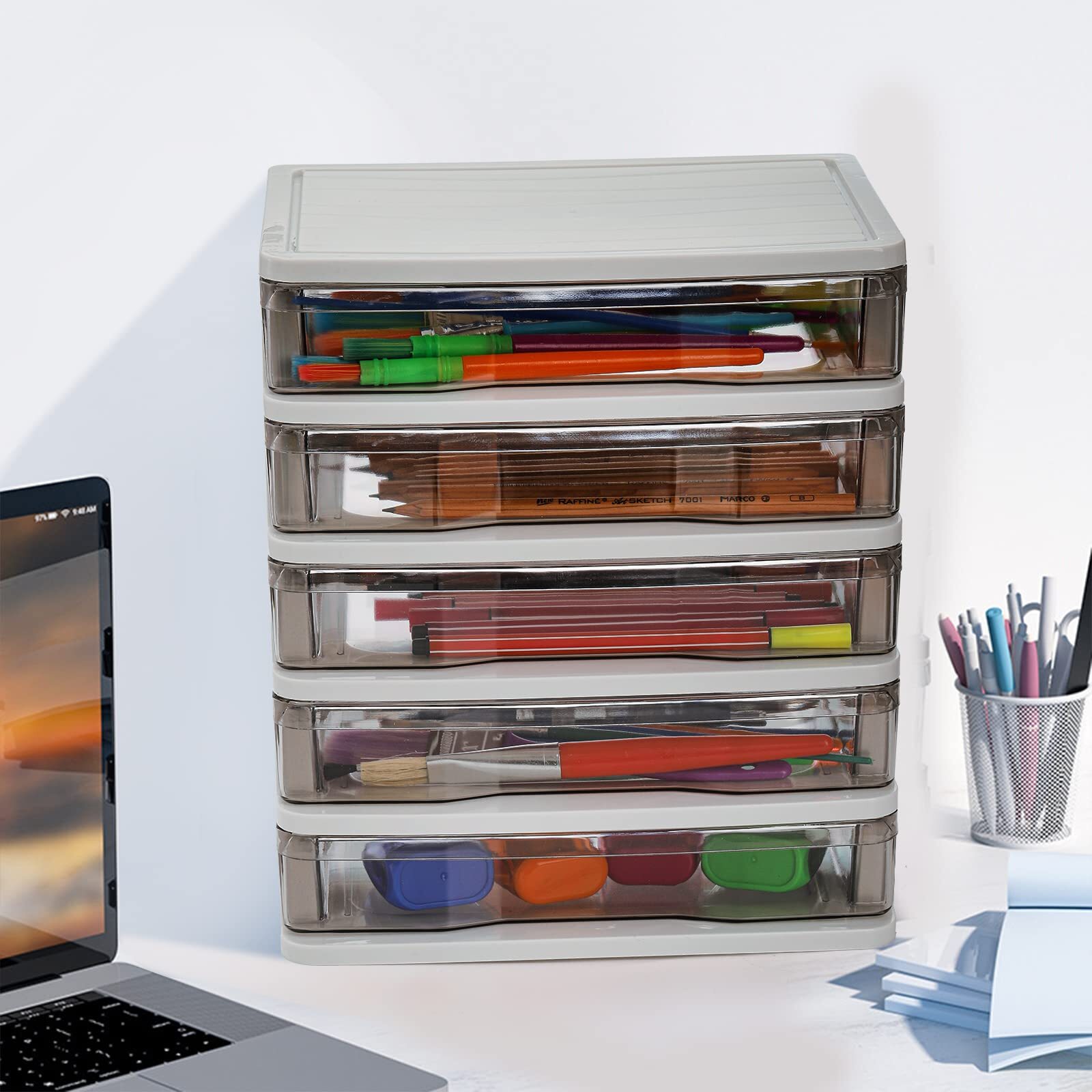 Small Storage Bin Plastic Organizer Storage Bin Container With Drawers For Desk