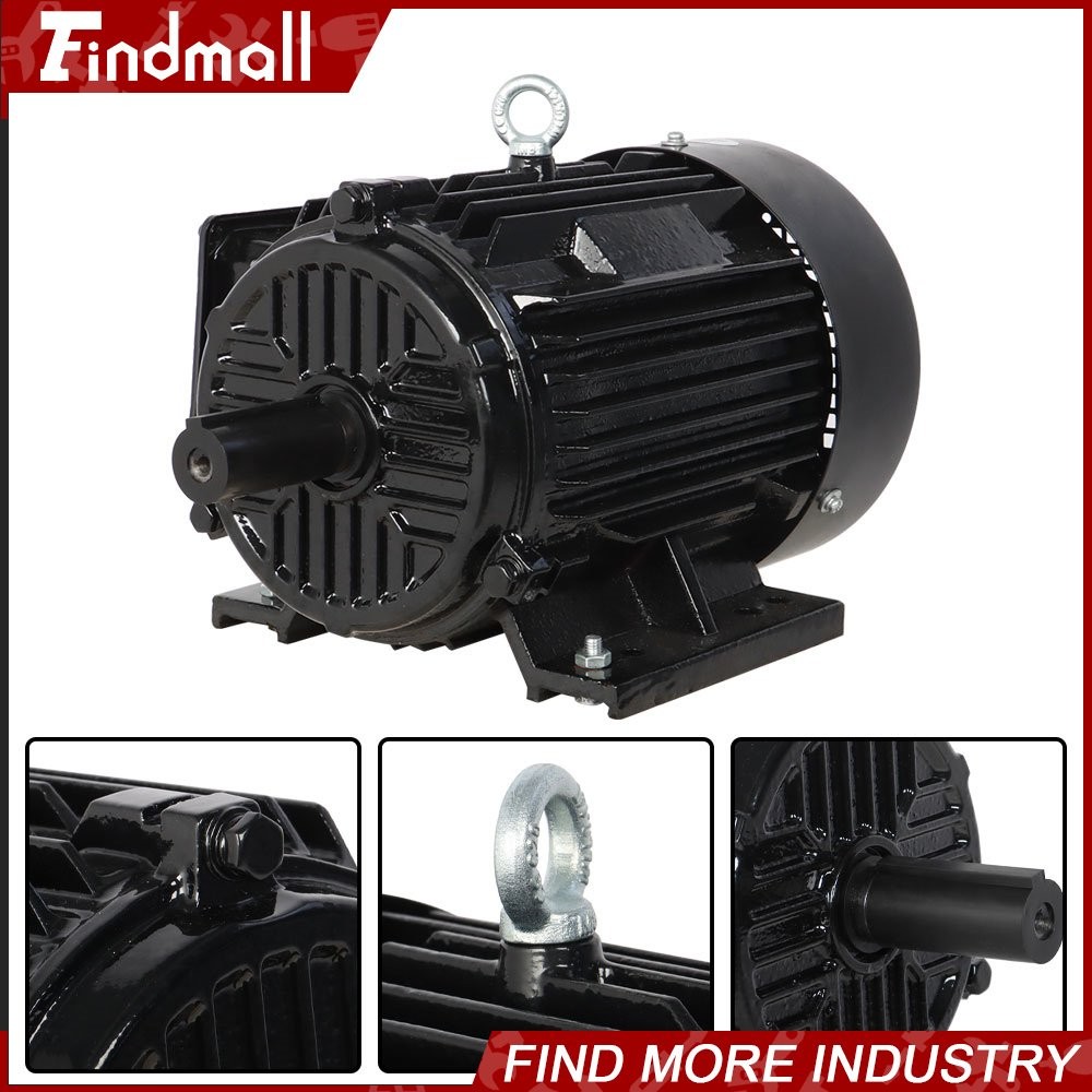 5 HP 3 Phase Electric Motor 1800 RPM 184T Frame TEFC 230/460 Volt Severe Duty