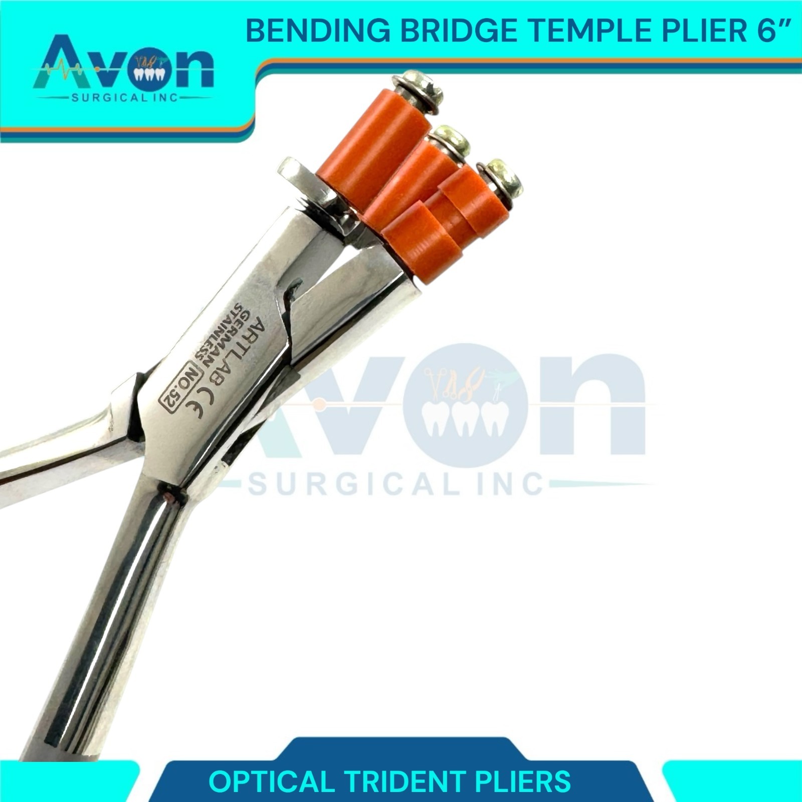 Non-Marring 3-Prong Optical Pliers 6″ – for Bending Frames, Temple, Bridge – 1pc
