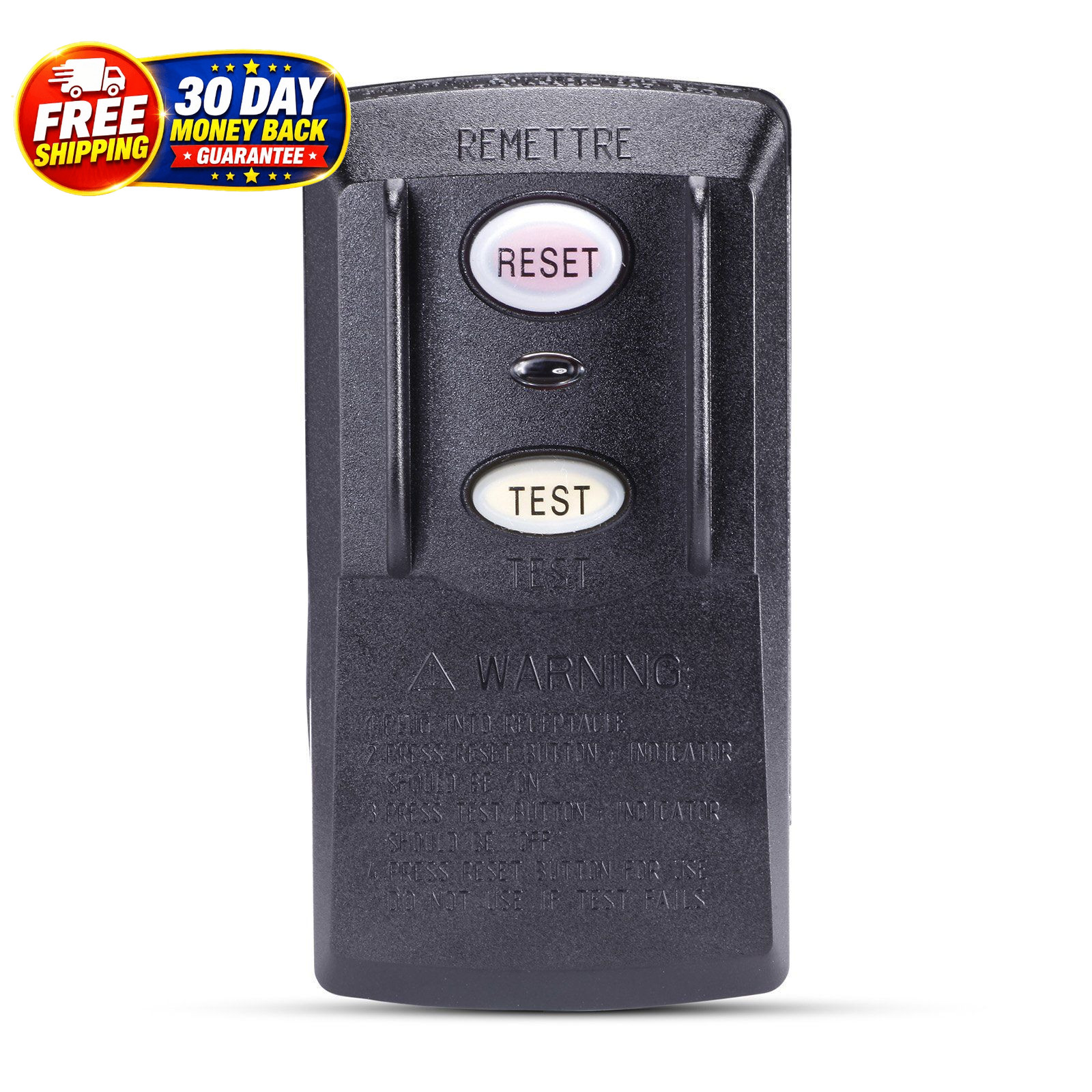 Plug Replacement 15 Amp 3 Prong Medium, Black