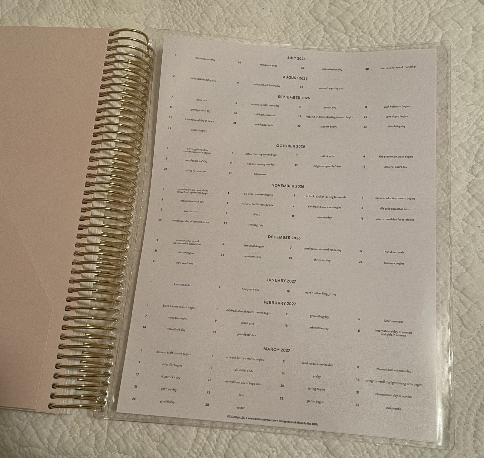 Erin Condren 8.5″x11″ 2026-2027 Teacher Lesson Planner New No Cover