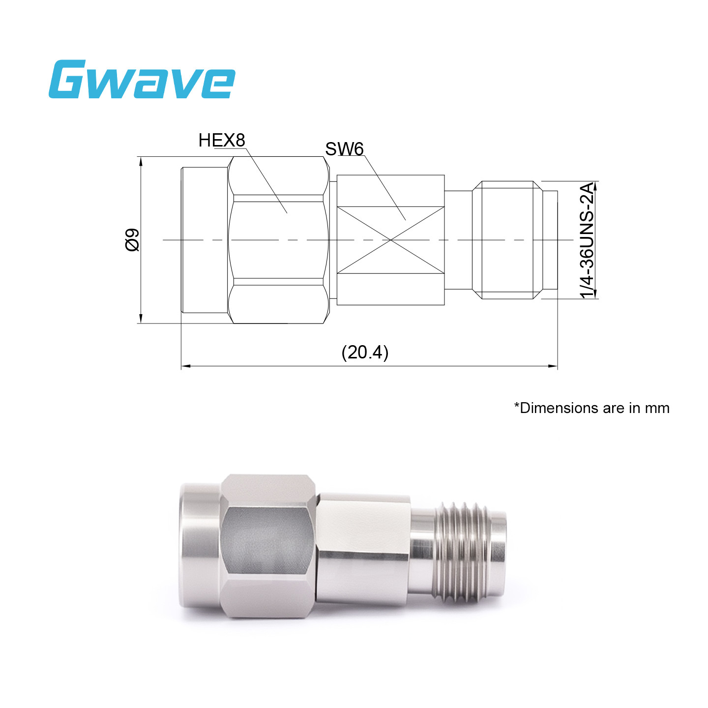 2.92mm Male to 2.92mm Female Adapter, DC – 40GHz