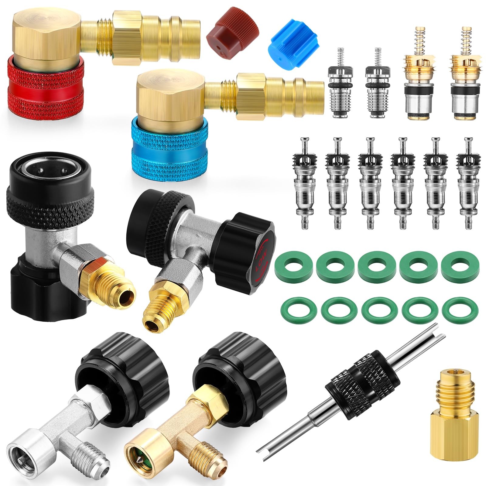 28 Pcs R1234yf to R134a Adapter with Valve R134a Quick Coupler Adapter Can Ta…