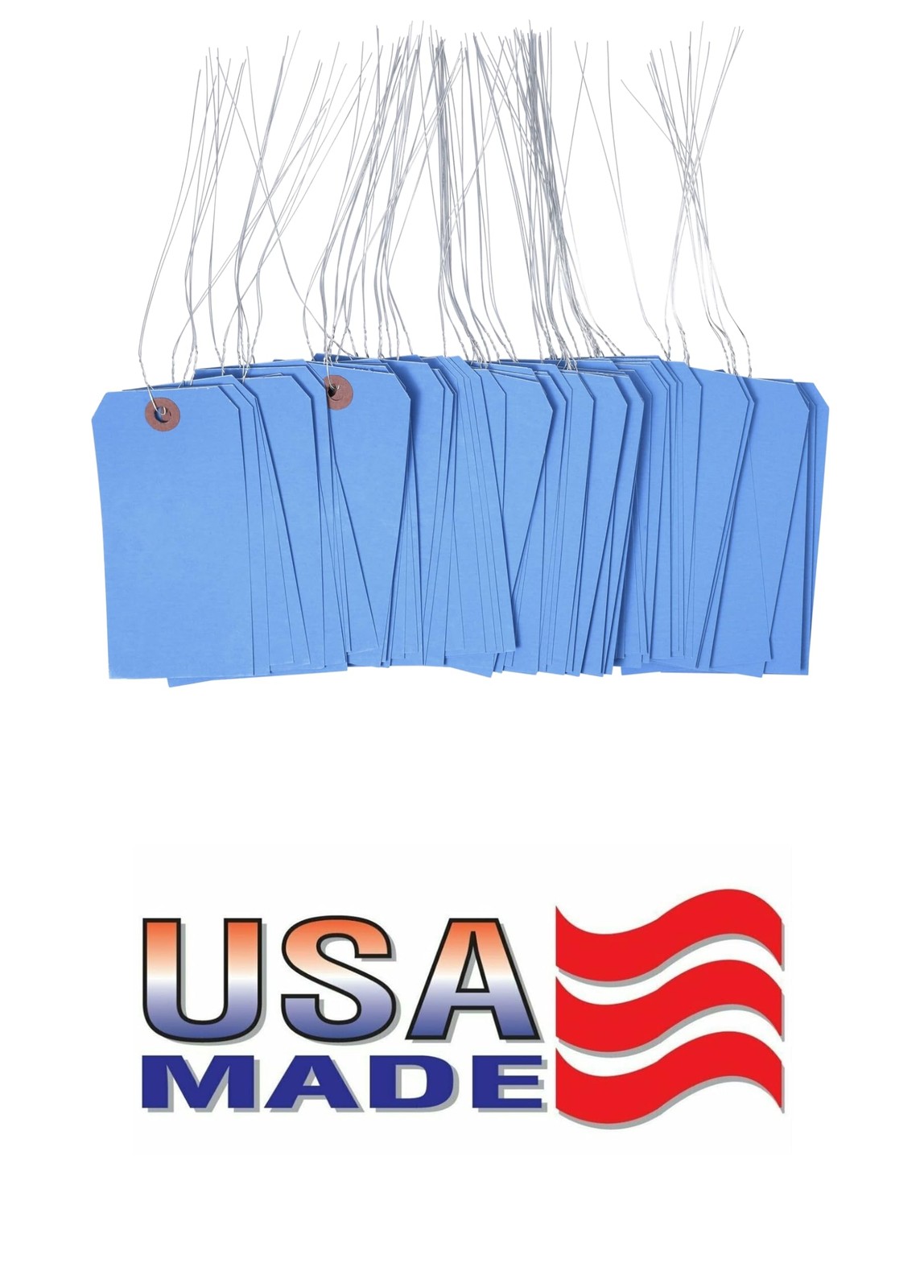 100 PCS Blue Shipping Tags With Wire Size 5 Measurements 4.75×2.375 In