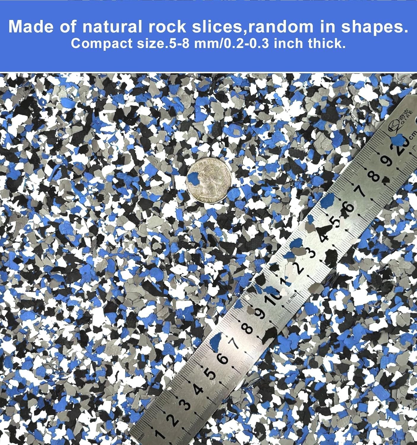 Epoxy Floor Flakes, 454g/1Lb Chips Flakes 16 Ounce (Pack of 1), Blue