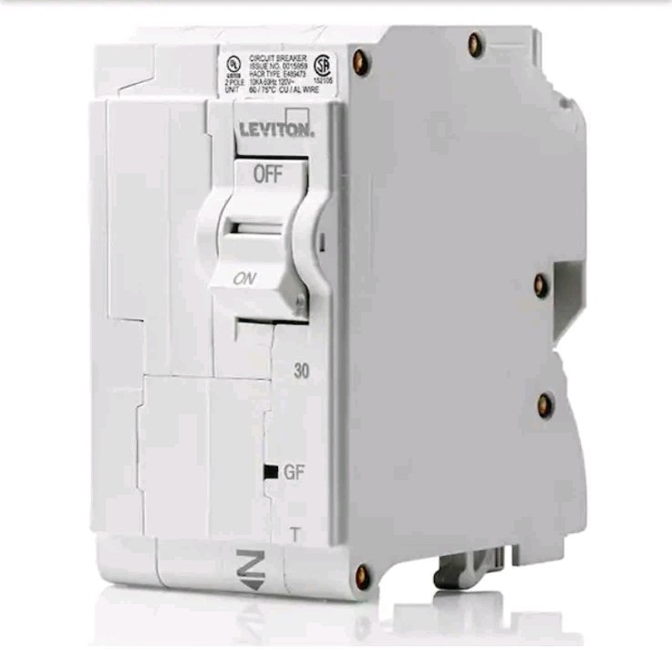 LevitonBranch Circuit Breaker, GFCI 2- Pole 30 Amp, 120-Volt/240-Volt,LB230-GFR