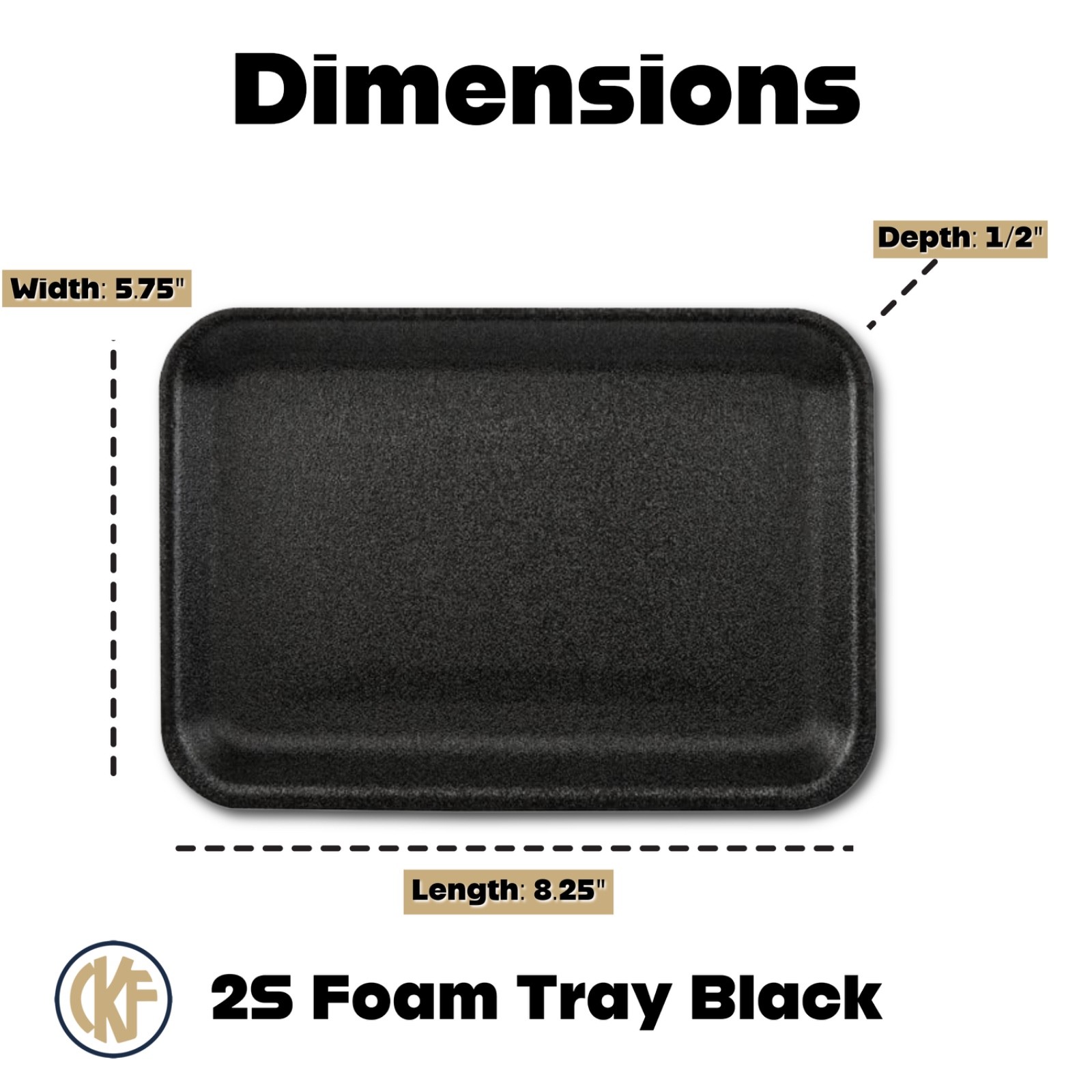 CKF 2S Black Foam Meat Trays – 100 Count | Butcher Grocery Food Packaging