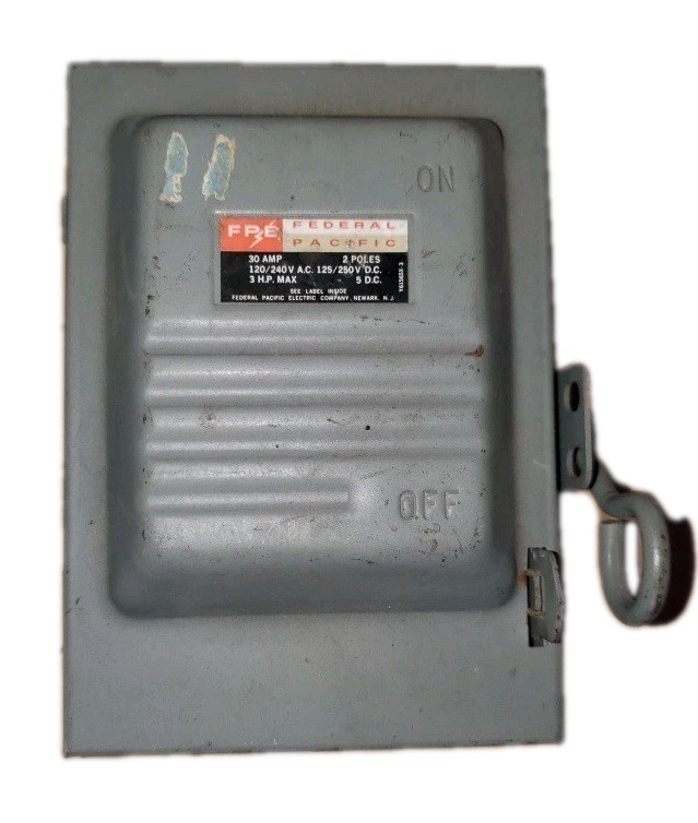 NOS Vintage Federal Pacific Electric FPE 30 Amp Safety Switch Disconnect UNUSED