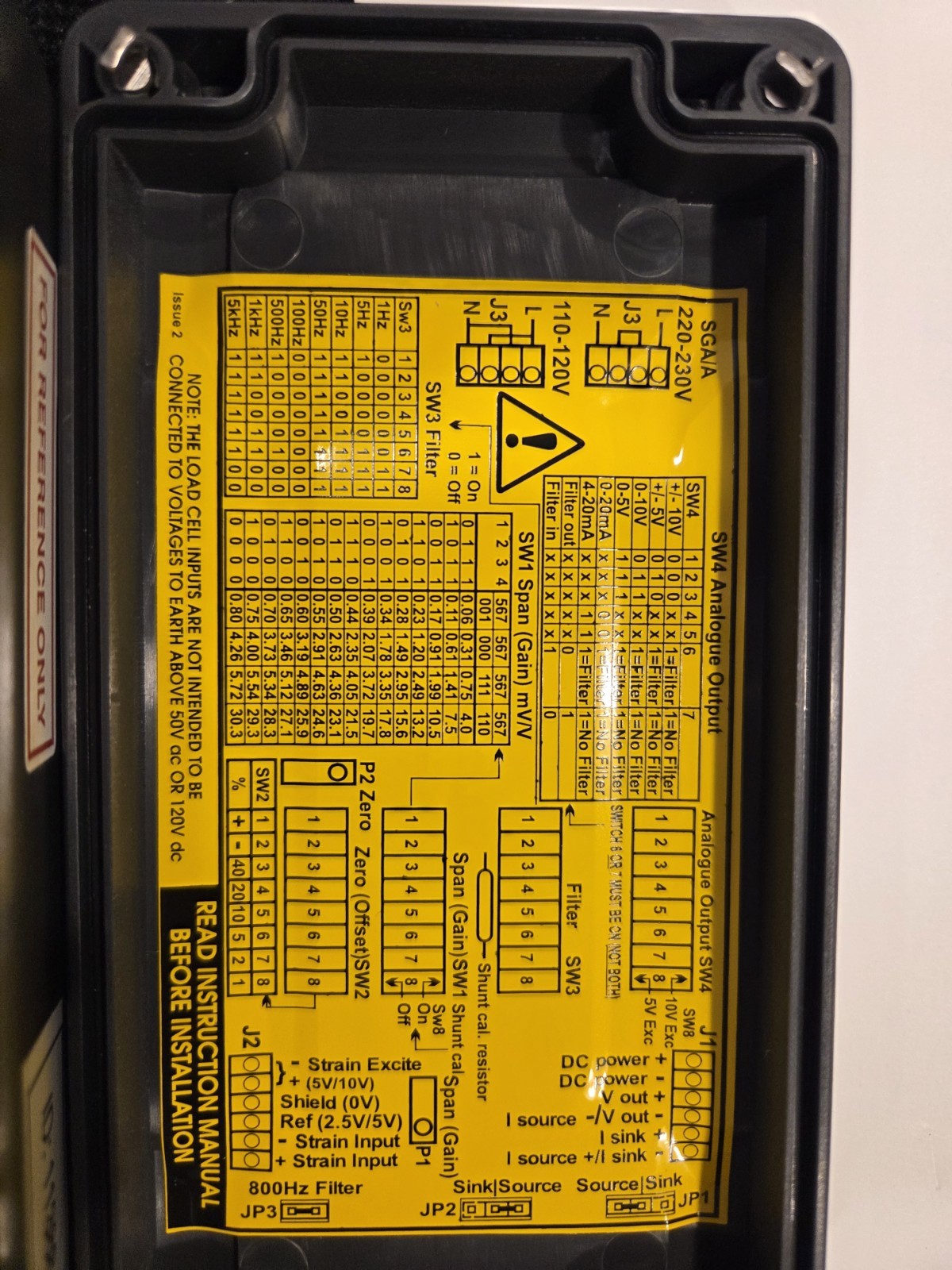 Interface SGA-A Strain Gauge Load Cell Powered Signal Conditioner, 110-230VAC