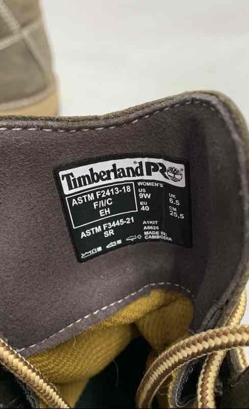 Timberland PRO Hightower Brown Leather Alloy Toe Work Boots Women’s Size 9W