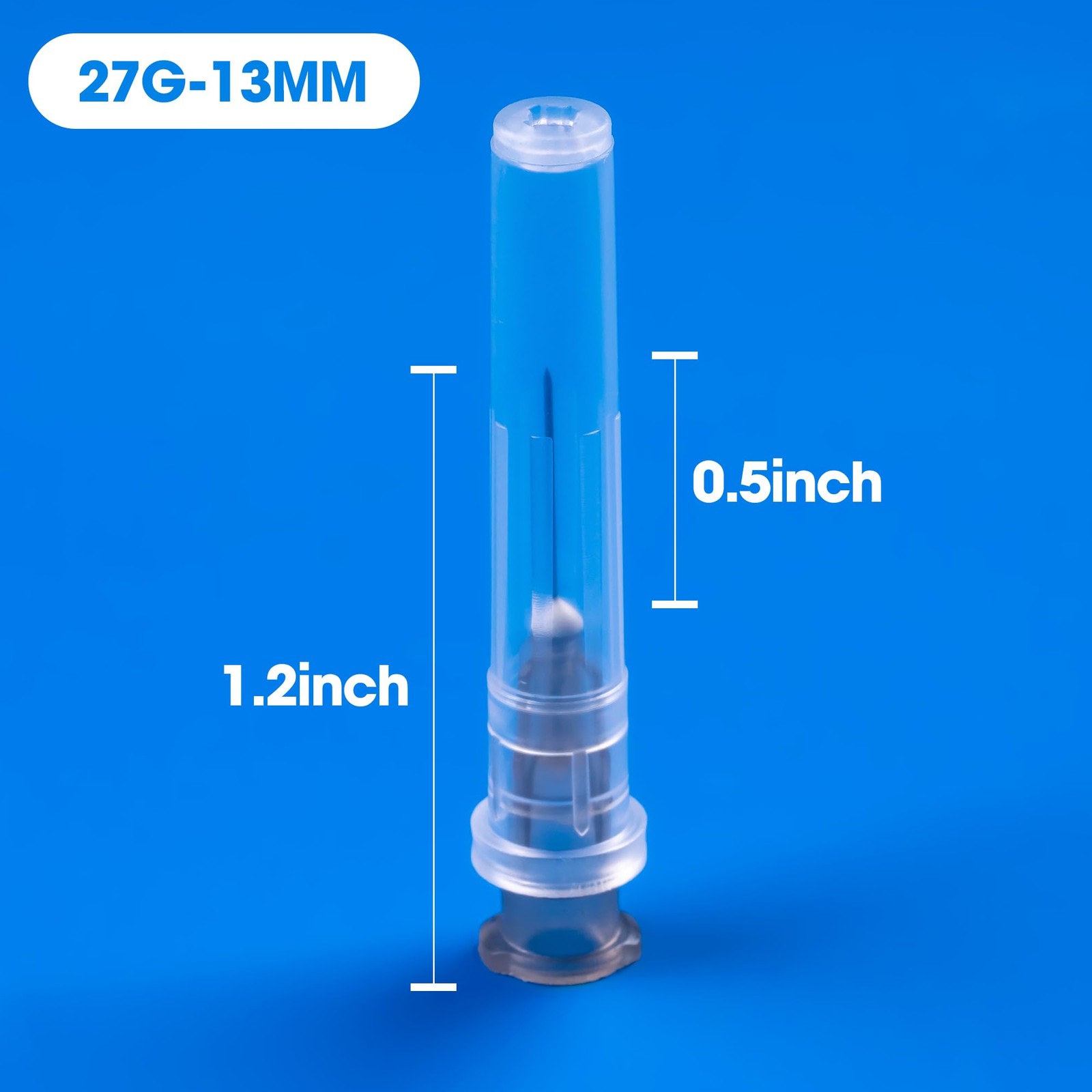Disposable Needles 27G 1/2 Inch Pack of 100 for Lab Industrial Liquid Dispensing