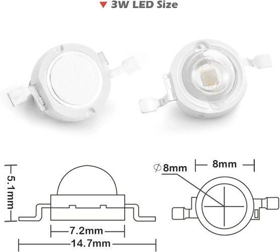 10pcs High Power 3W 395nm UV LED Chip SMD COB Light Emitter Diode Ultra Violet