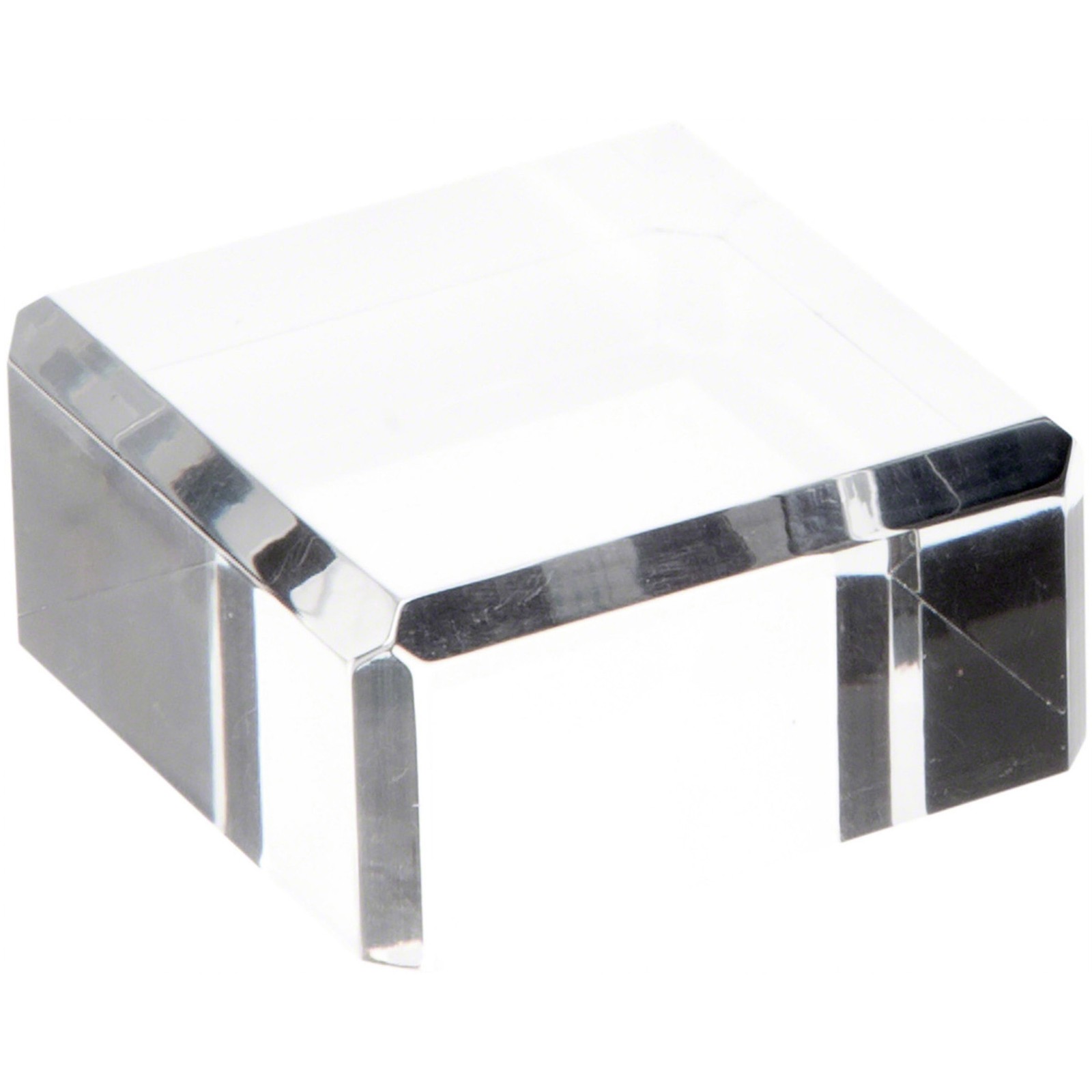Plymor Clear Polished Acrylic Square Beveled Display Base, 2″ W x 2″ D x 1″ H