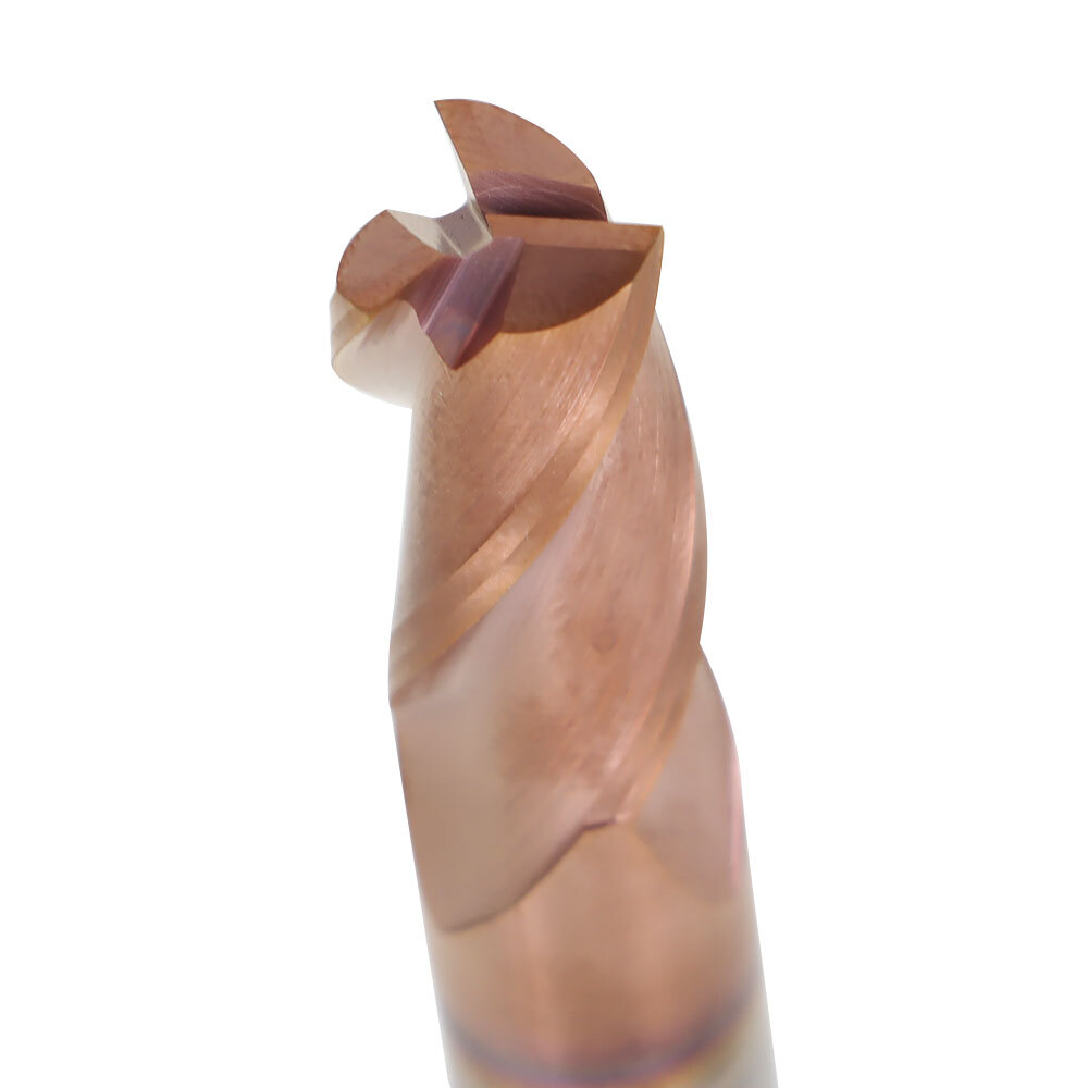 1/2″ 3 Flute 37° Helix Carbide End Mill For Aluminum – Square End – ZRN Coated