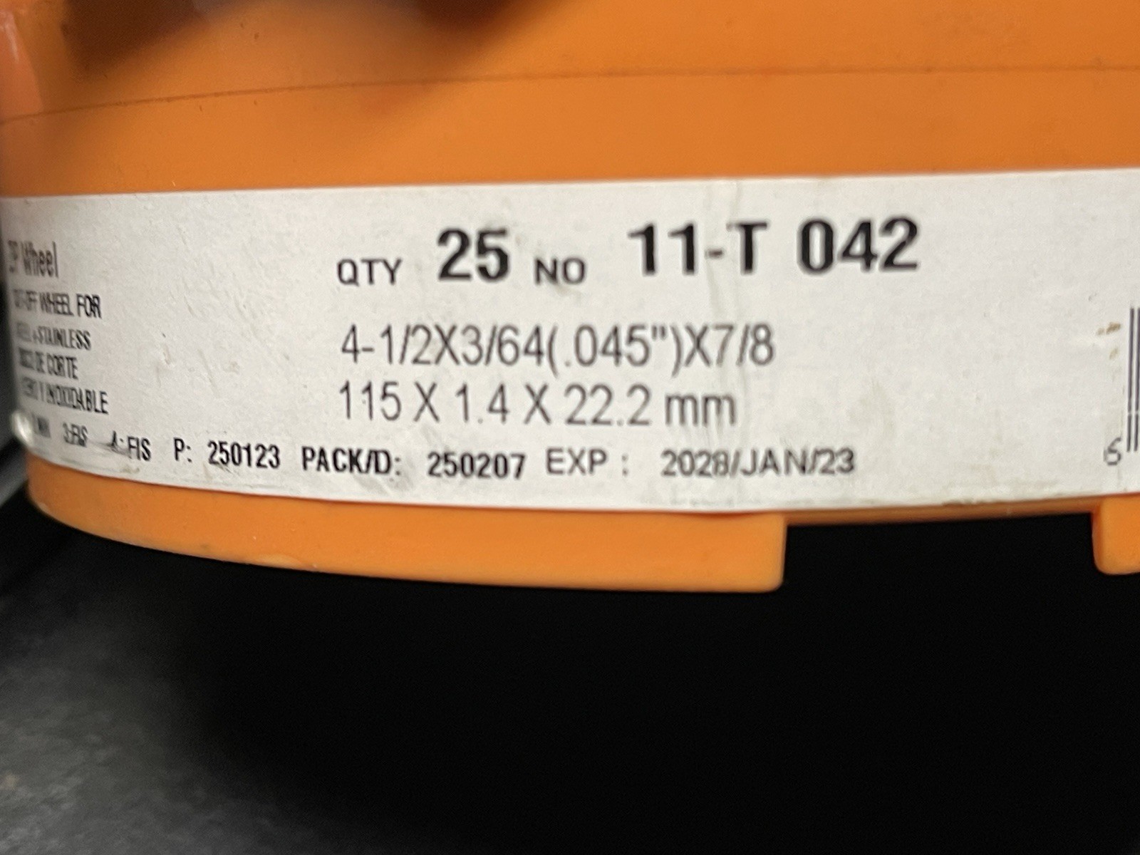 Walter 11T042 4-1/2×3/64 ZIP WHEEL High Performance Cut-Off Whls Type 1 (25 pk)