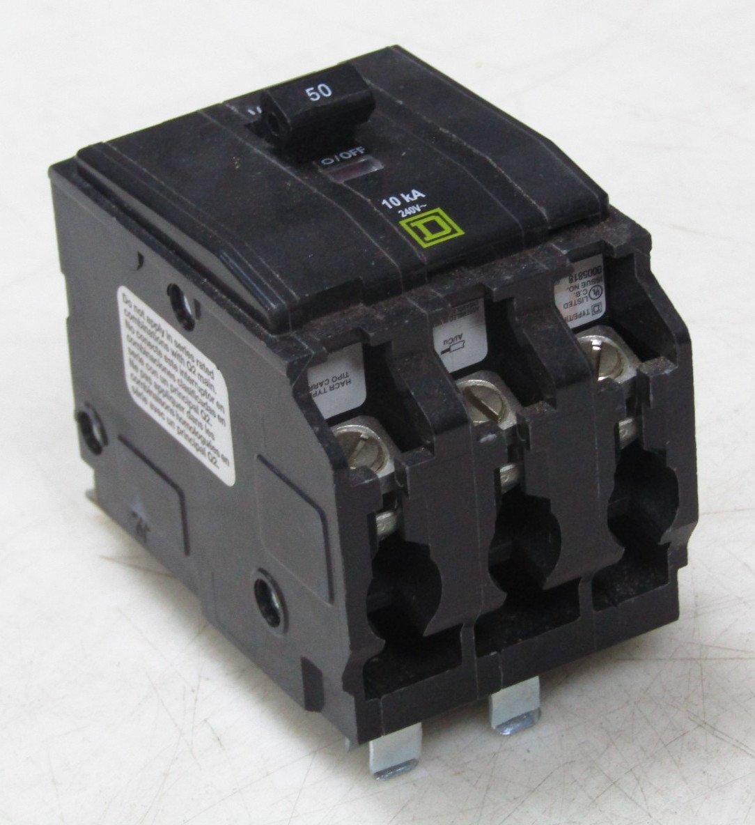 🙌 NEW SQUARE D 50 AMP CIRCUIT BREAKER 240 VAC 3 POLE QOB350