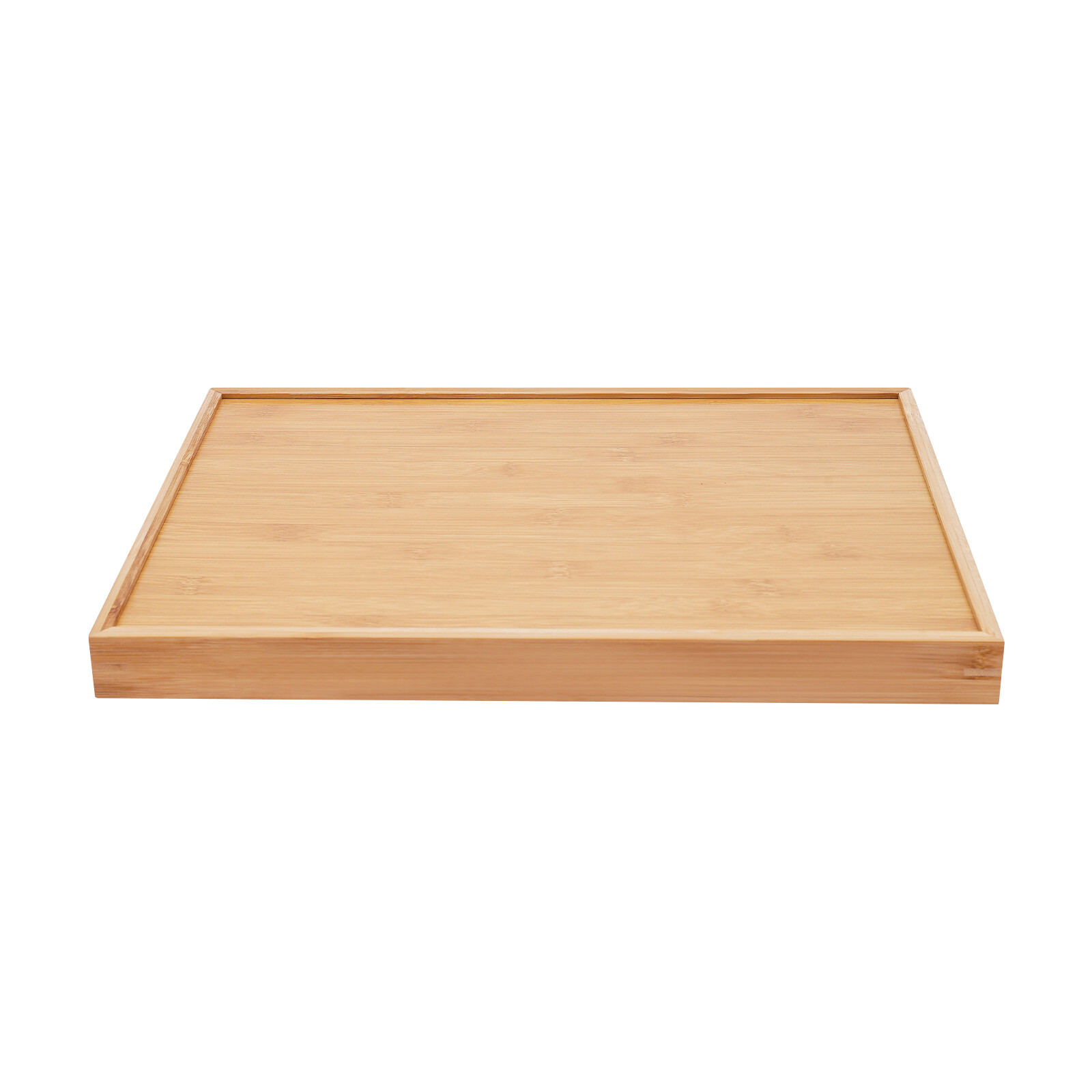 Bamboo Serving Trays 4-Piece Set Rectangular 18.1 × 13 × 1.4 In Log Color