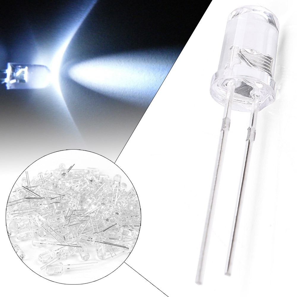 5mm Ultra Bright LED White Light Bulb Lamp 20000mcd Super Bright 100PCS Auto US