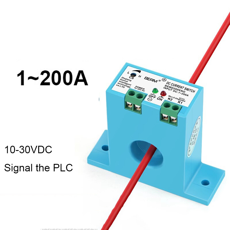 NO/NC DC Current Induction Sensing Switch Adjustable 1-200A DC 10-30V IP30