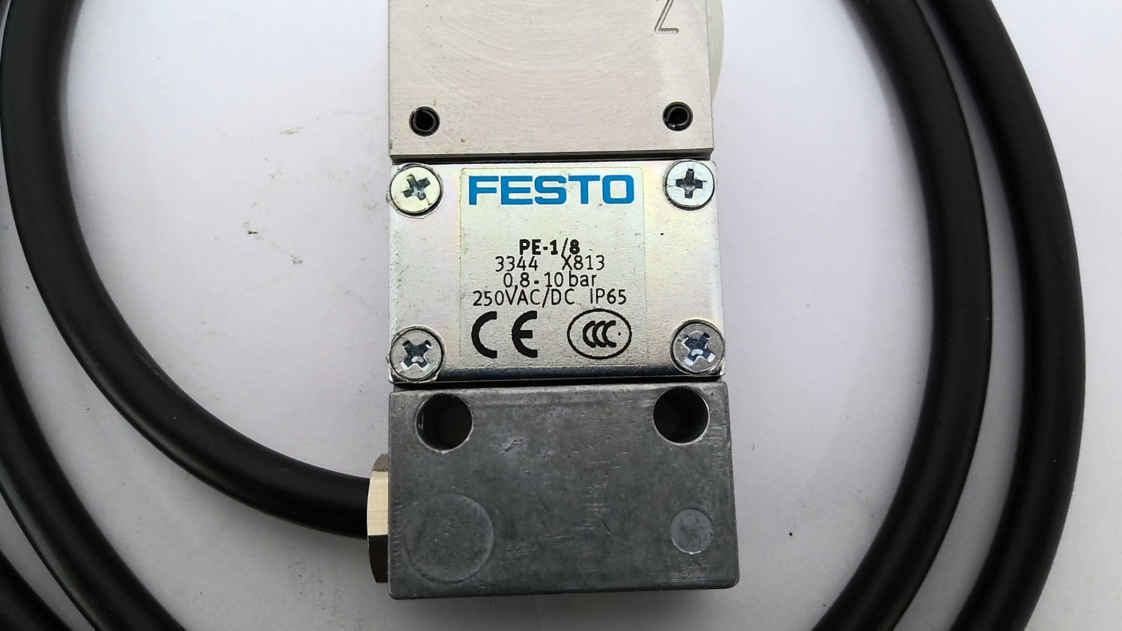 Festo PE-1/8 Pressure Switch 250VAC 0.8PSI Appx. 38″ of Wire