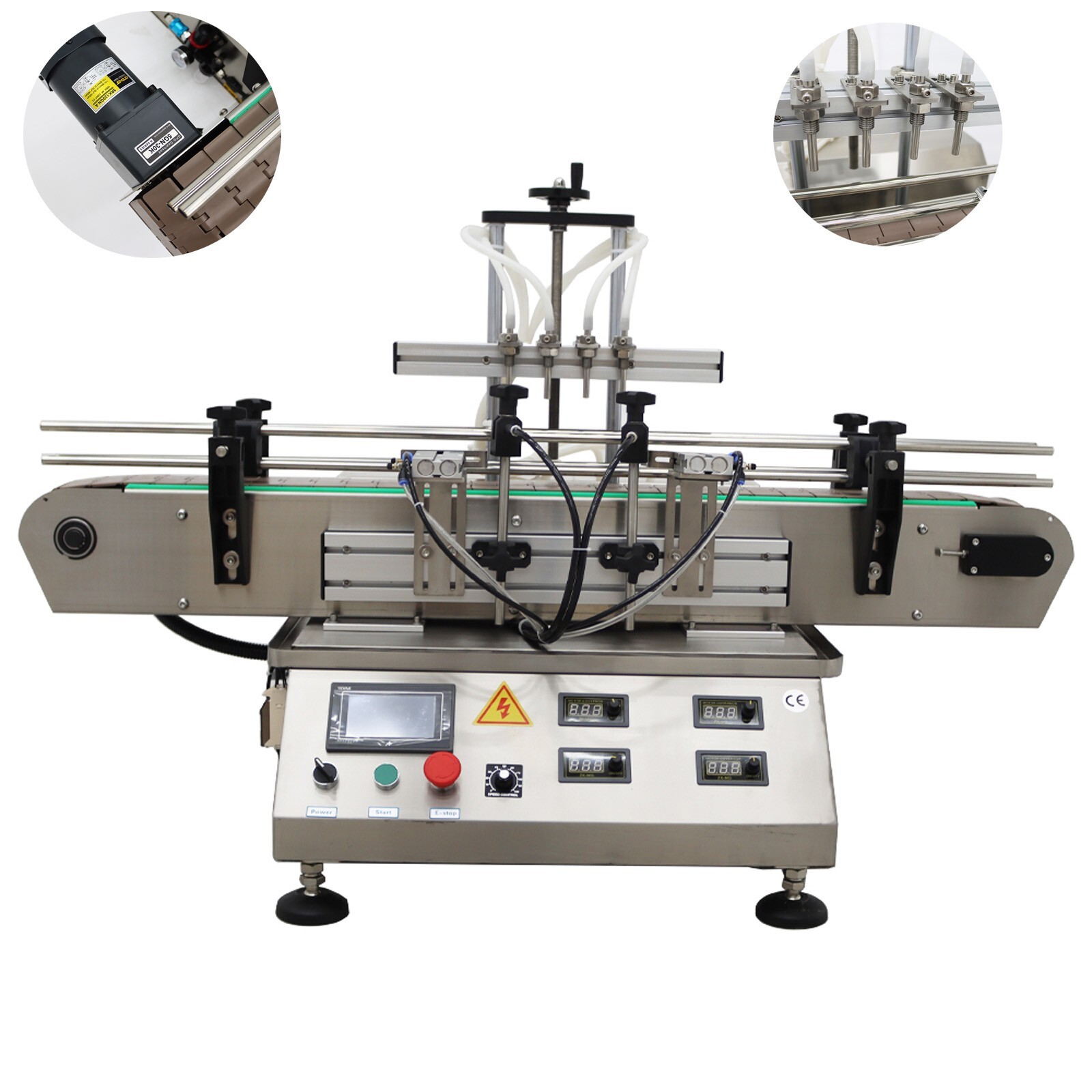 Desktop Four Head Magnetic Pump Filling Machine 4-30Bottles/min 8mm Nozzle