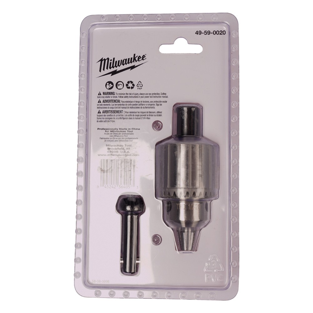 Milwaukee 3/4″ Weldon to 1/2″ Chuck Adapter with Key Heavy-Duty 49-59-0020
