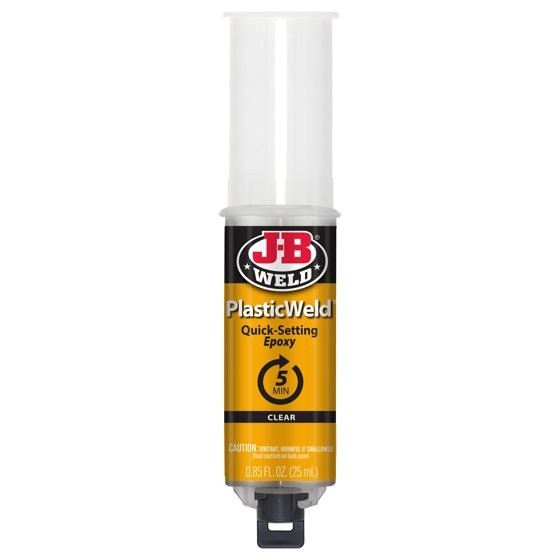 50132 Plasticweld Quick-Setting Epoxy Syringe – Translucent Yellow – 25 Ml
