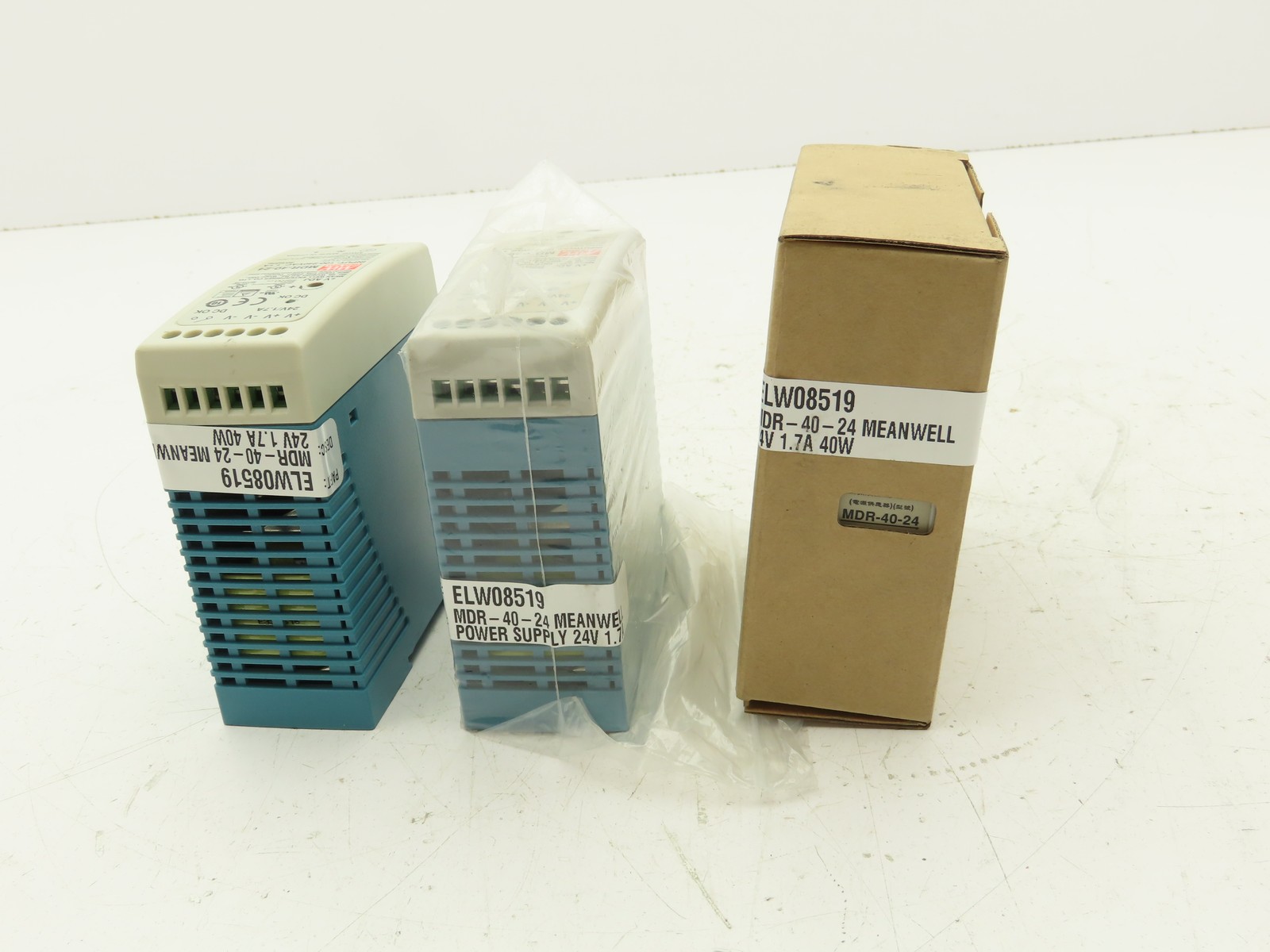 Mean Well MDR-40-24 DIN Rail Power Supply 100-240VAC to 24VDC 40W Lot of 3
