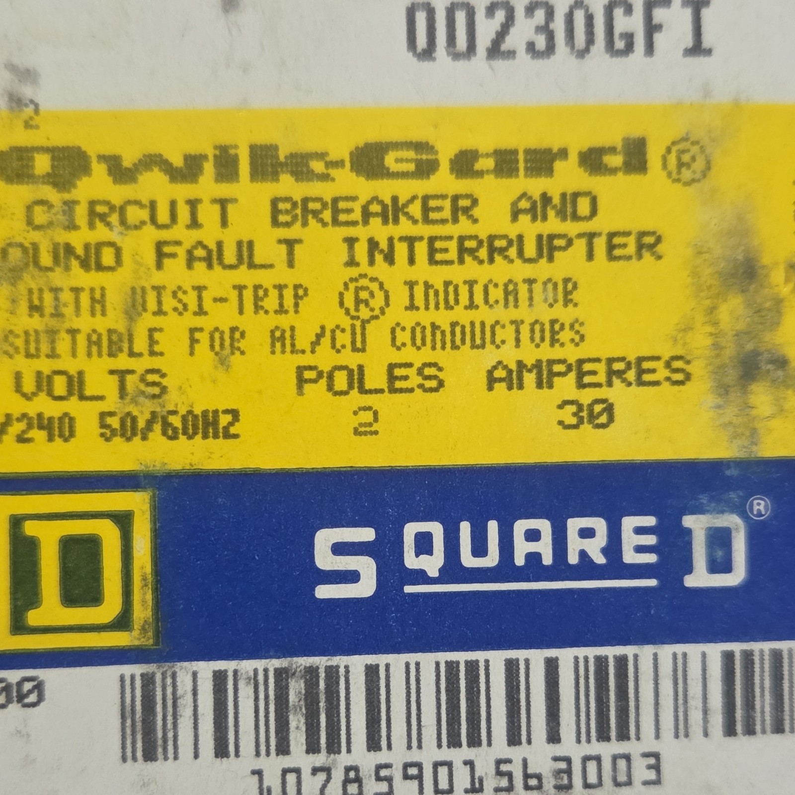 Square D QO230GFI QO Qwik-Gard GFCI Breaker 30A 2-Pole 120/240V