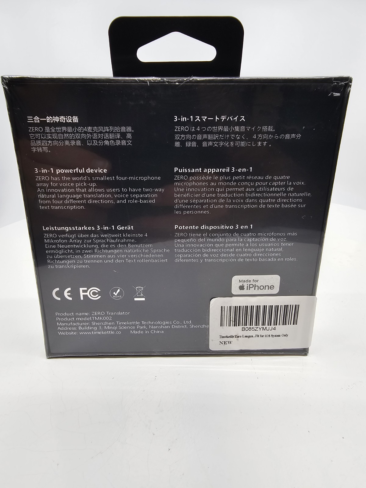 Timekettle Zero Translator Device for iPhone IOS – Black – NEW Free Shipping 📦