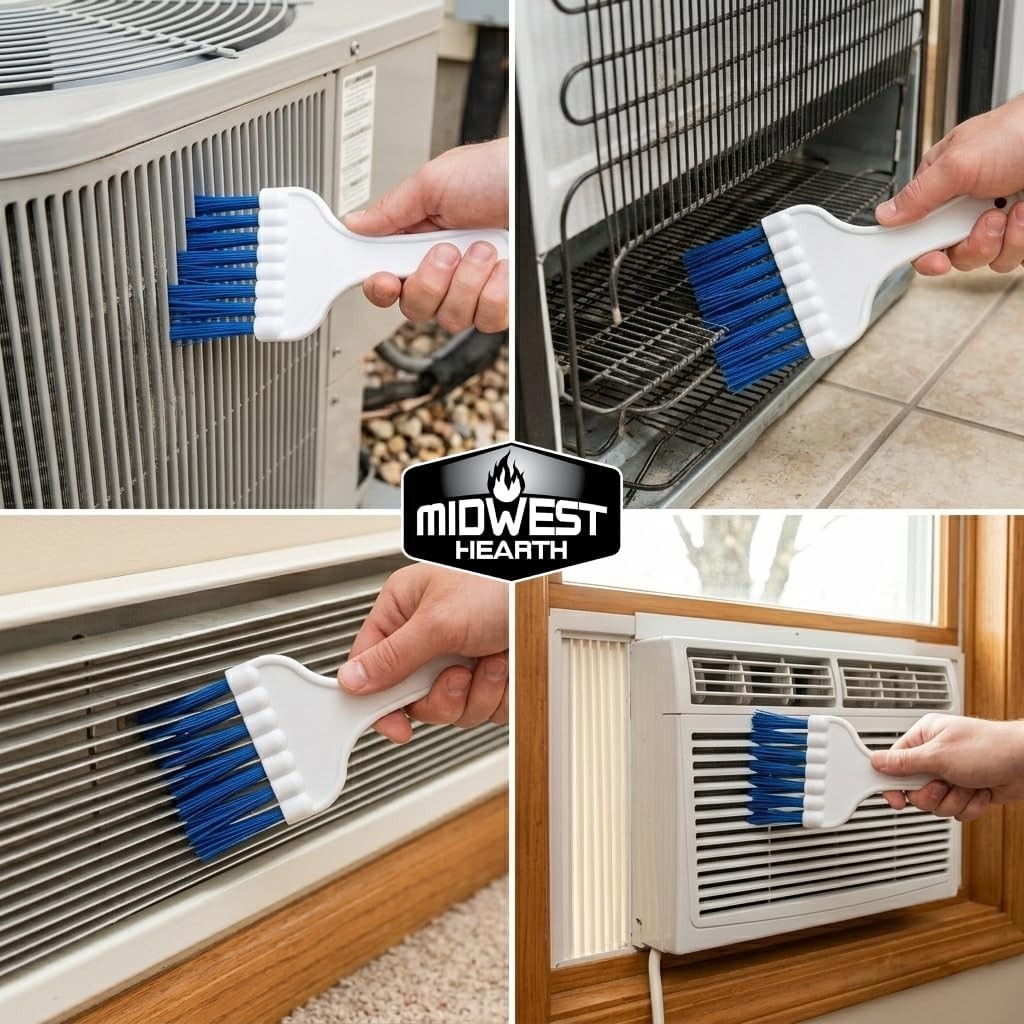 HVAC Coil Cleaning Brush Long Bristle For AC Evaporator Refrigerator Fins