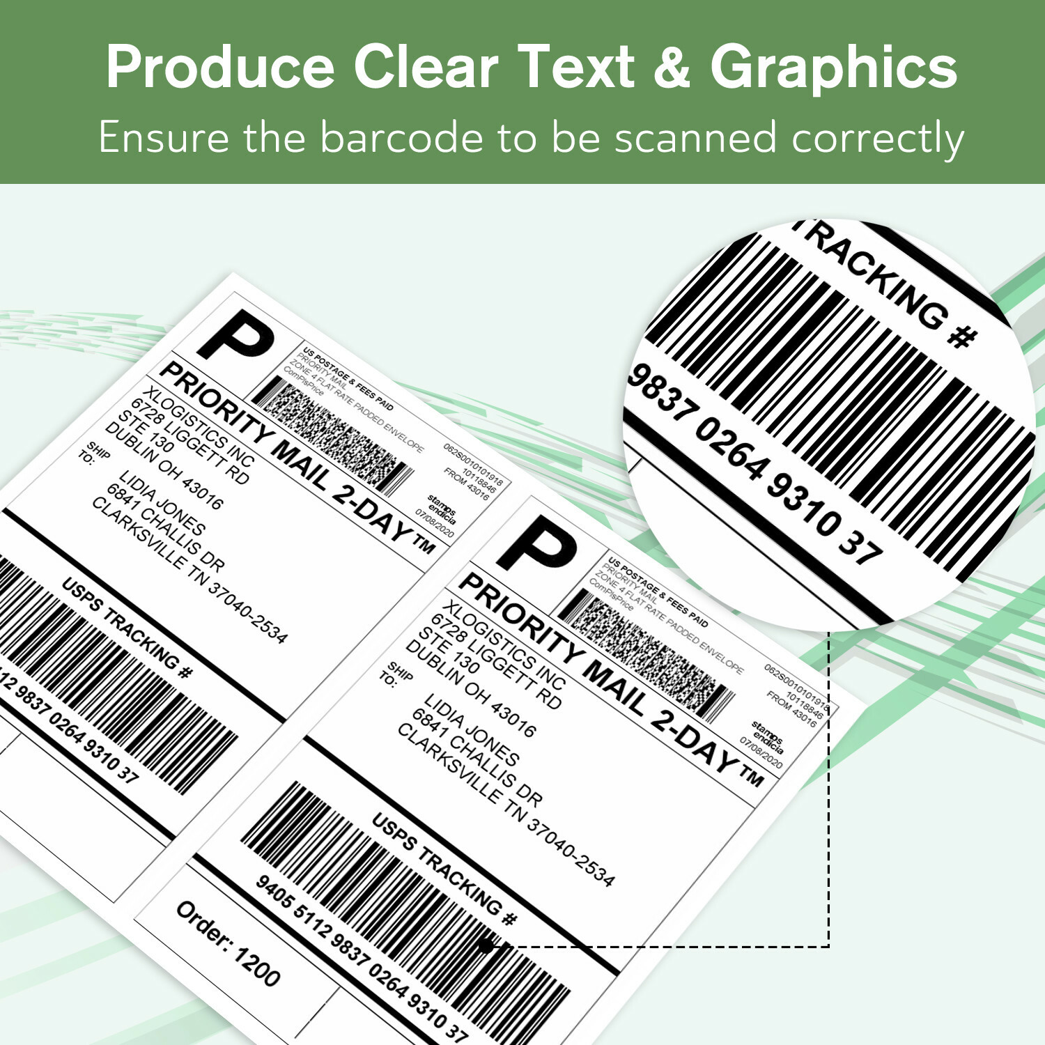 1100 Shipping Labels 8.5×5.5 Self Adhesive Half Sheet Shipping Labels 1000 + 100