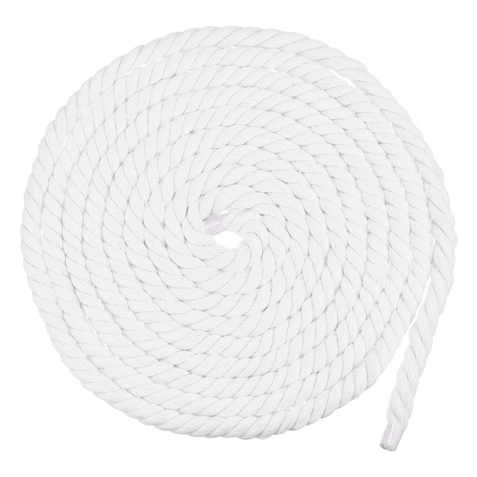 20mm x 11.5 Feet White Cotton Rope 3 Strand for DIY Wall Hanging Knotting