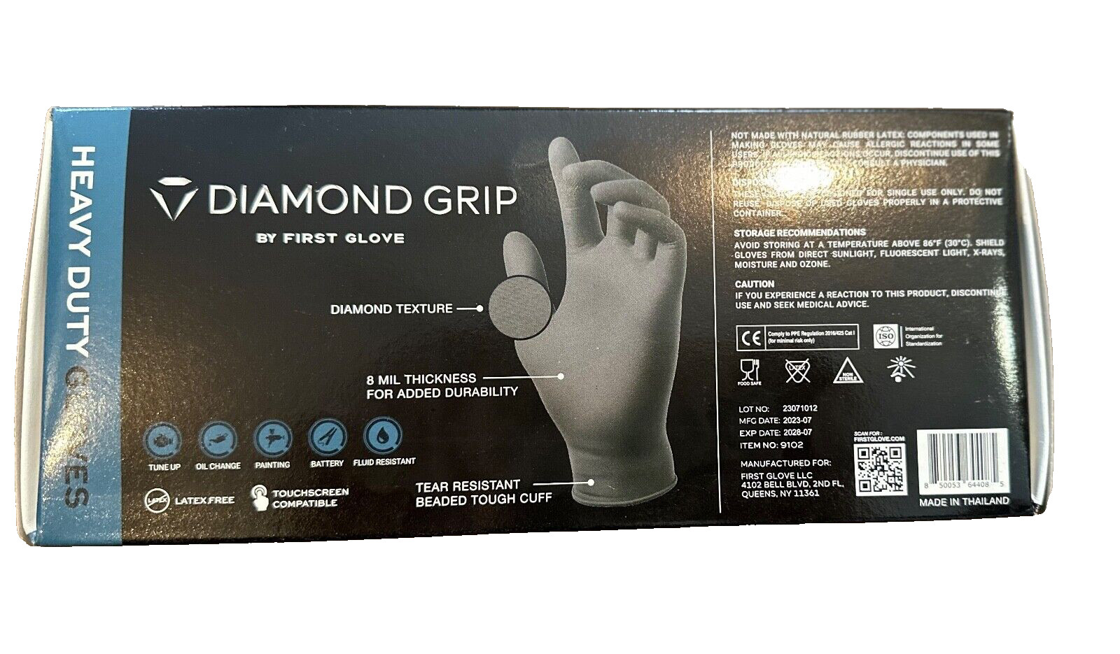 Diamond Grip 8MIL Nitrile Gloves – Black, SIZE: SMALL (Pack of 100)