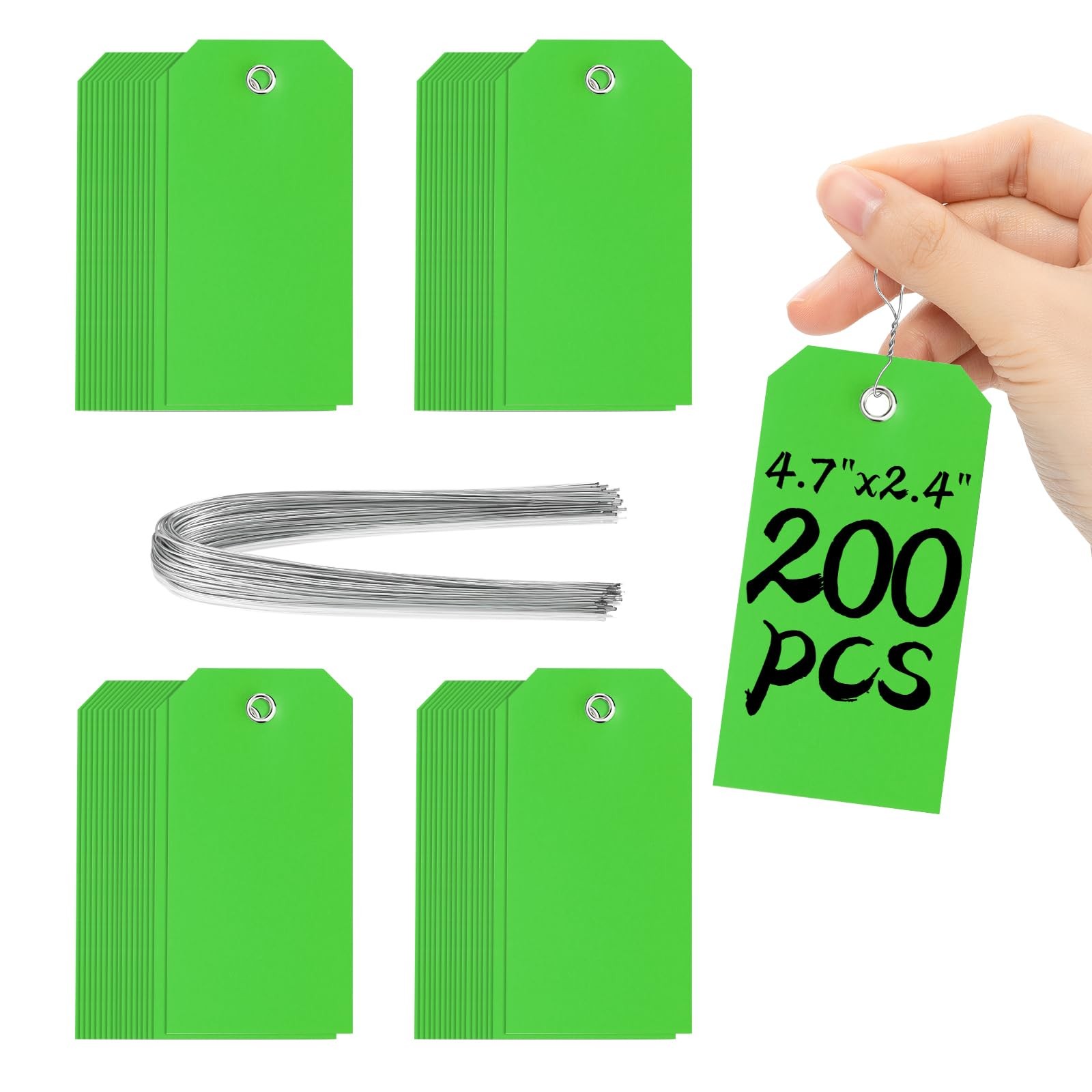 XUWAIDSGN 200 Pieces 4 3/4″ x 2 3/8″ Green Plastic 4.75*2.375 inches,