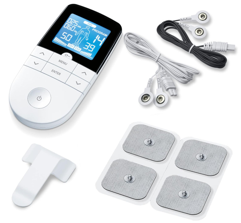 Dispositivo digital TENS y EMS para alivio del dolor y estimulación muscular. In