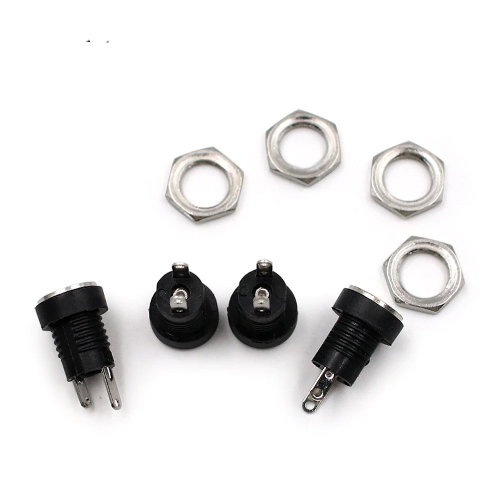100Pcs DC Power Supply Jack Socket Female Panel Mount Connector 5.5 x 2.1mm