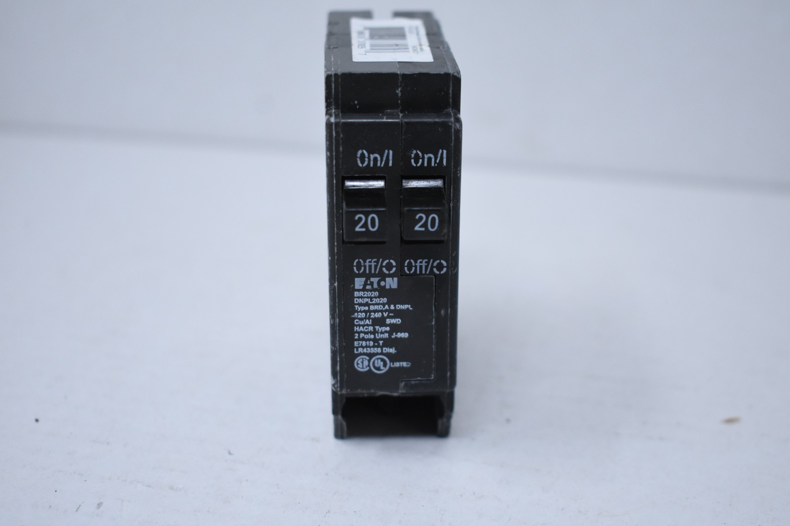 Eaton BR2020 20 Amp Double Pole 240V Plug-In Standard Trip Circuit Breaker