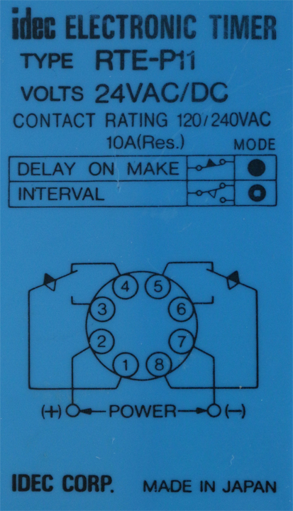 Idec Corporation RTE-P11 Electronic Timer with SR2P-05 Socket New