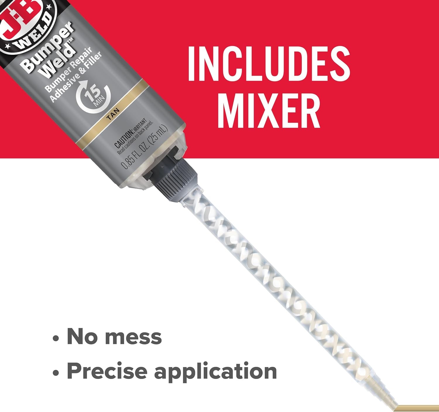 JB Weld Tan, Bumper Repair, Syringe W/Static Mixer (50134)