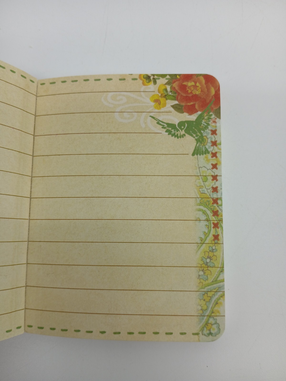 Punch Studio Red Brooch Red Roses Gold Birds Bungie Closure Mini Journal