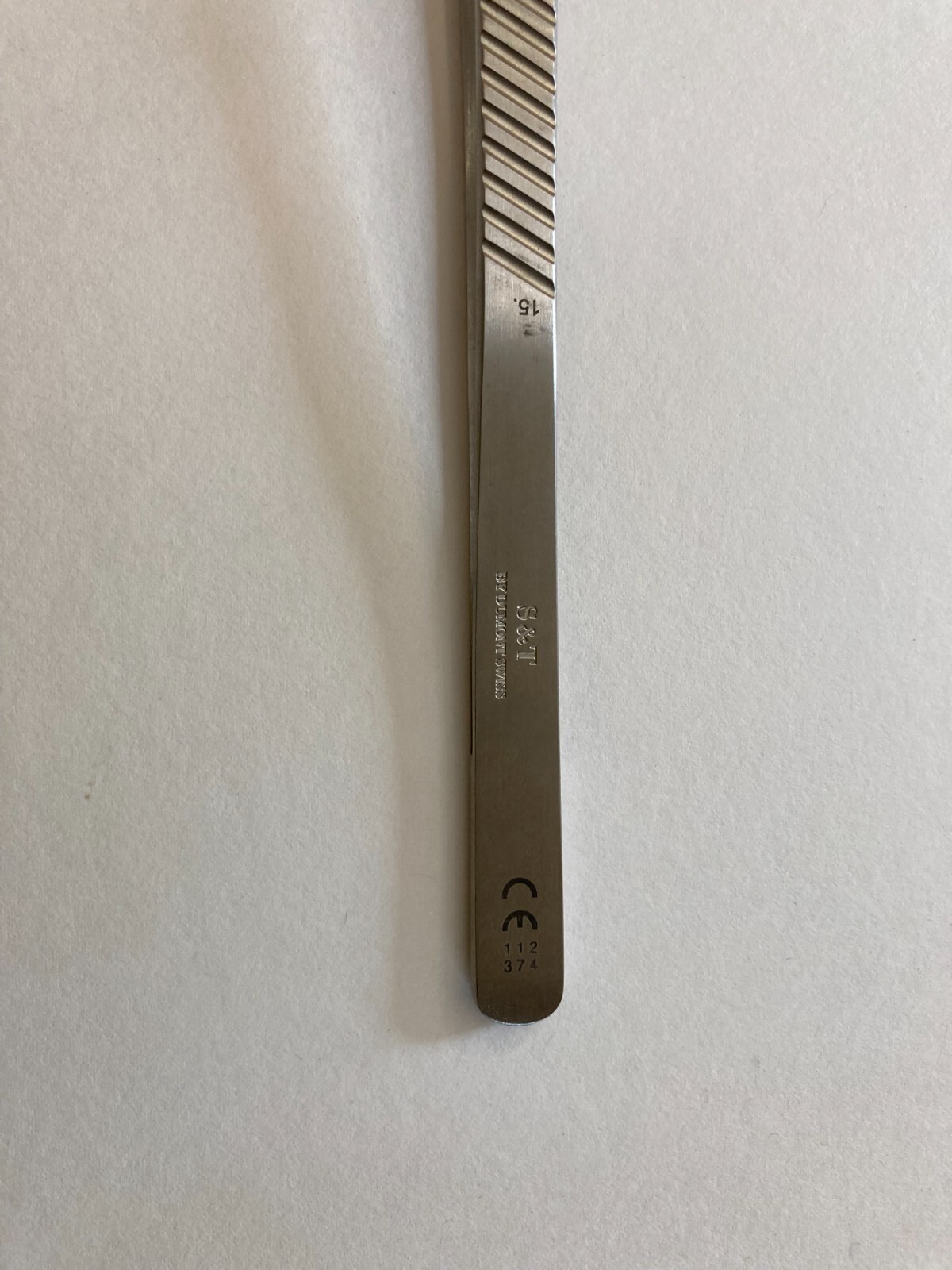 S&T Flat Handle Straight Tip Micro Forceps Stainless Steel Instrument JFAL-3-18