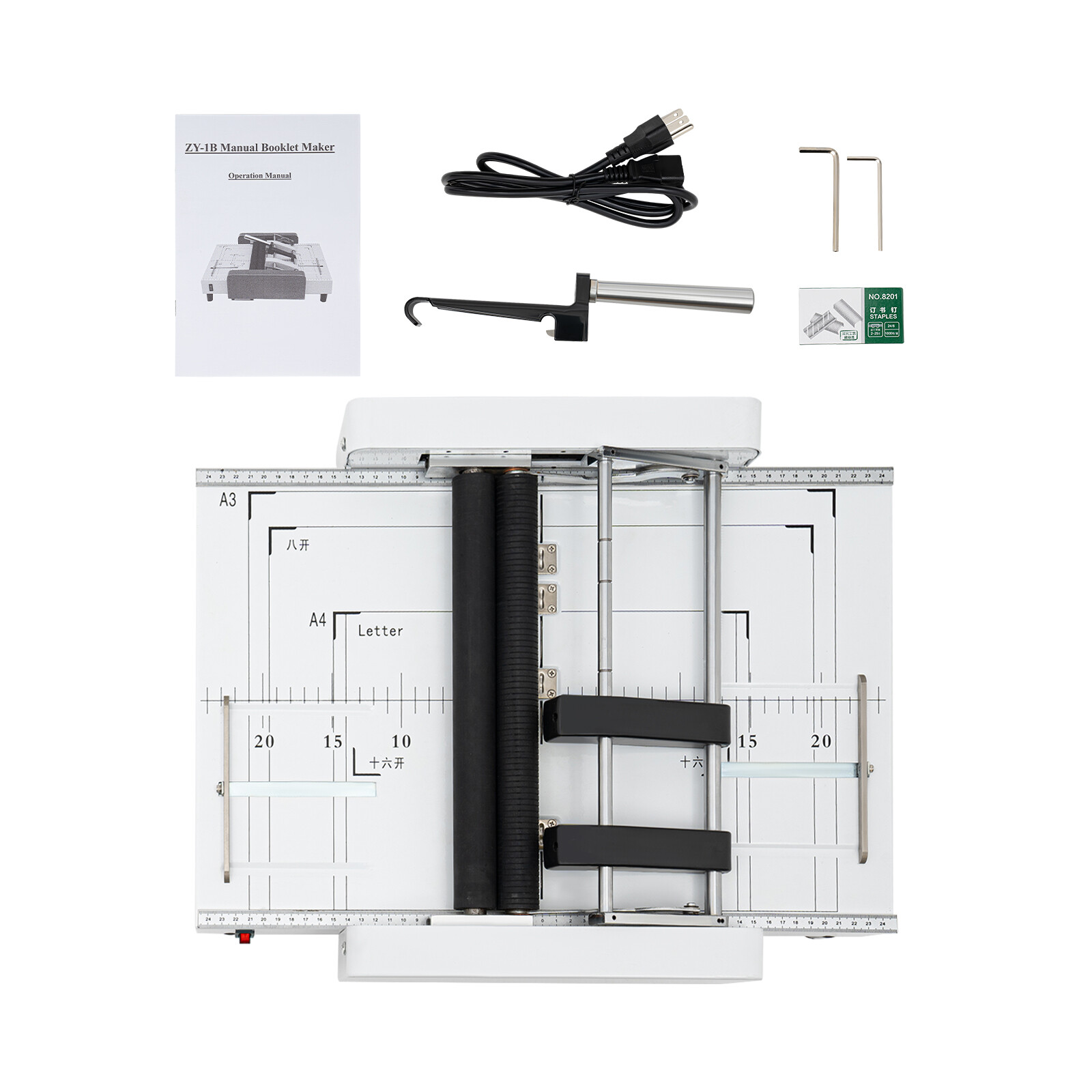 A3 Booklet Folding Binding Machine Paper Stapling Making Book Stapler Office 60W