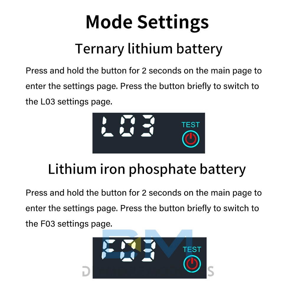 LED Voltage Acid/Li-ion Battery Level Indicator Display Panel w/Power-Off Memory
