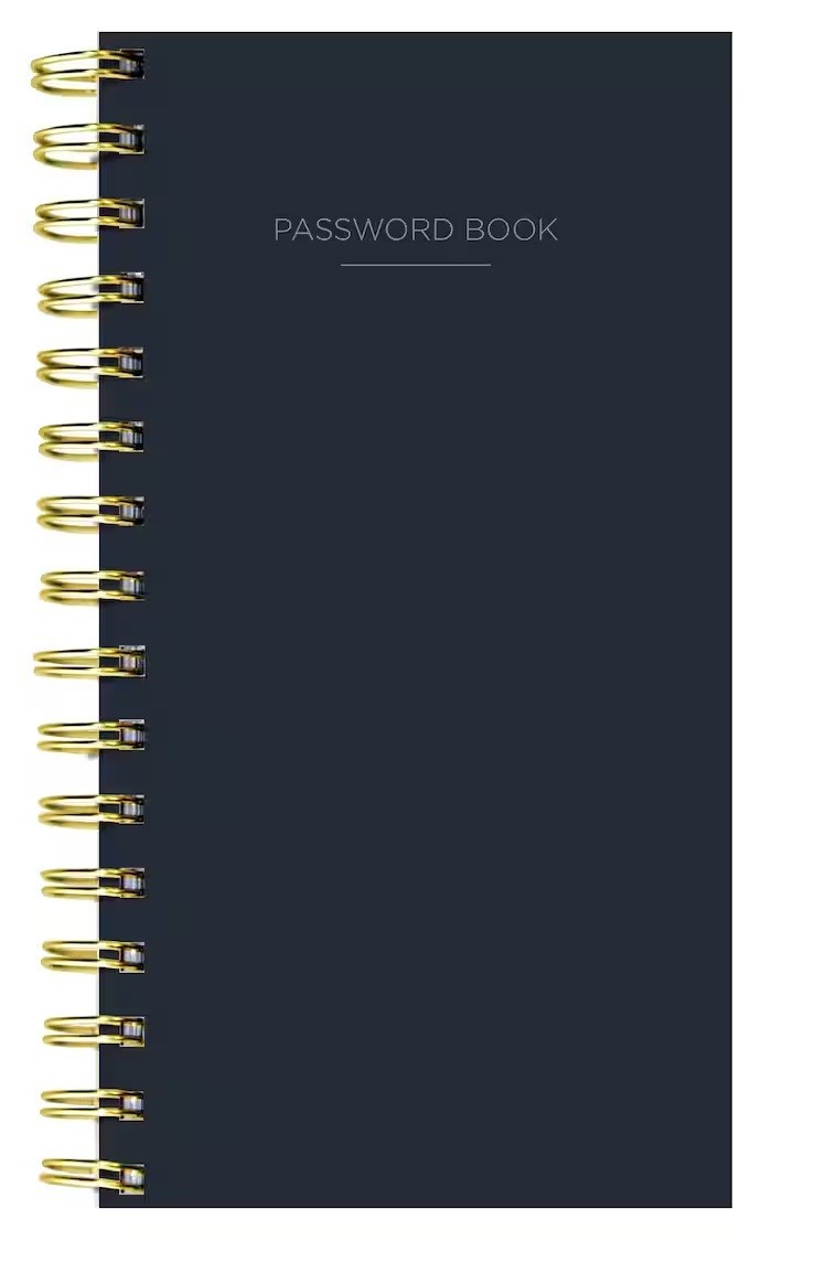 TF PUBLISHING Black Spiral Internet Password Book 138 pgs, 3.5″ x 6.5″