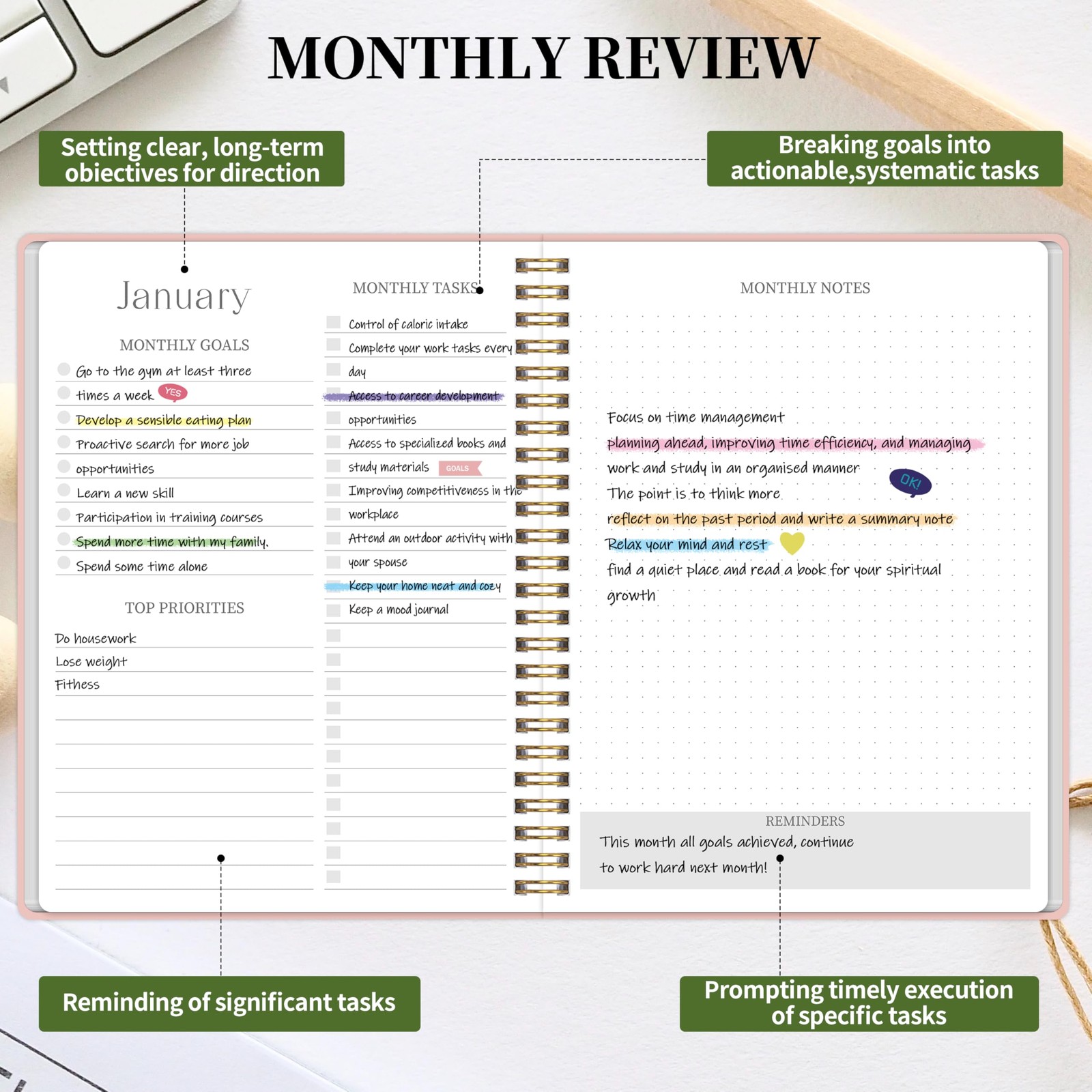 2026-2027 Monthly Planner – Jan.2026 – Dec. 2027, 2 Year Calendar Pink