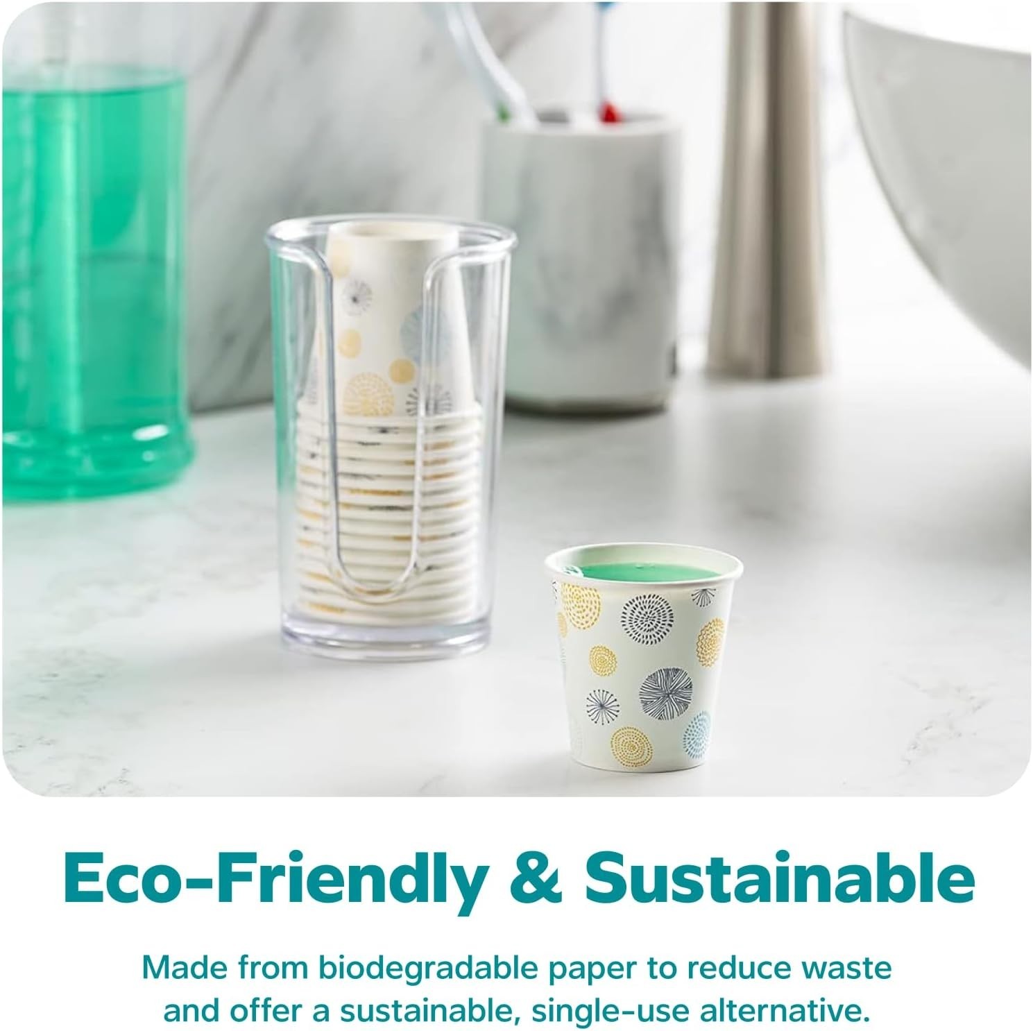 Elegant 300 Count Floral Paper Cups – Durable & Leak Proof for Everyday Use