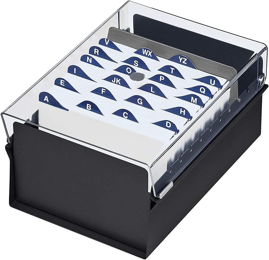 Secure 4×6 Card Box Organizer Metal Base Heavy Duty 600 Capacity