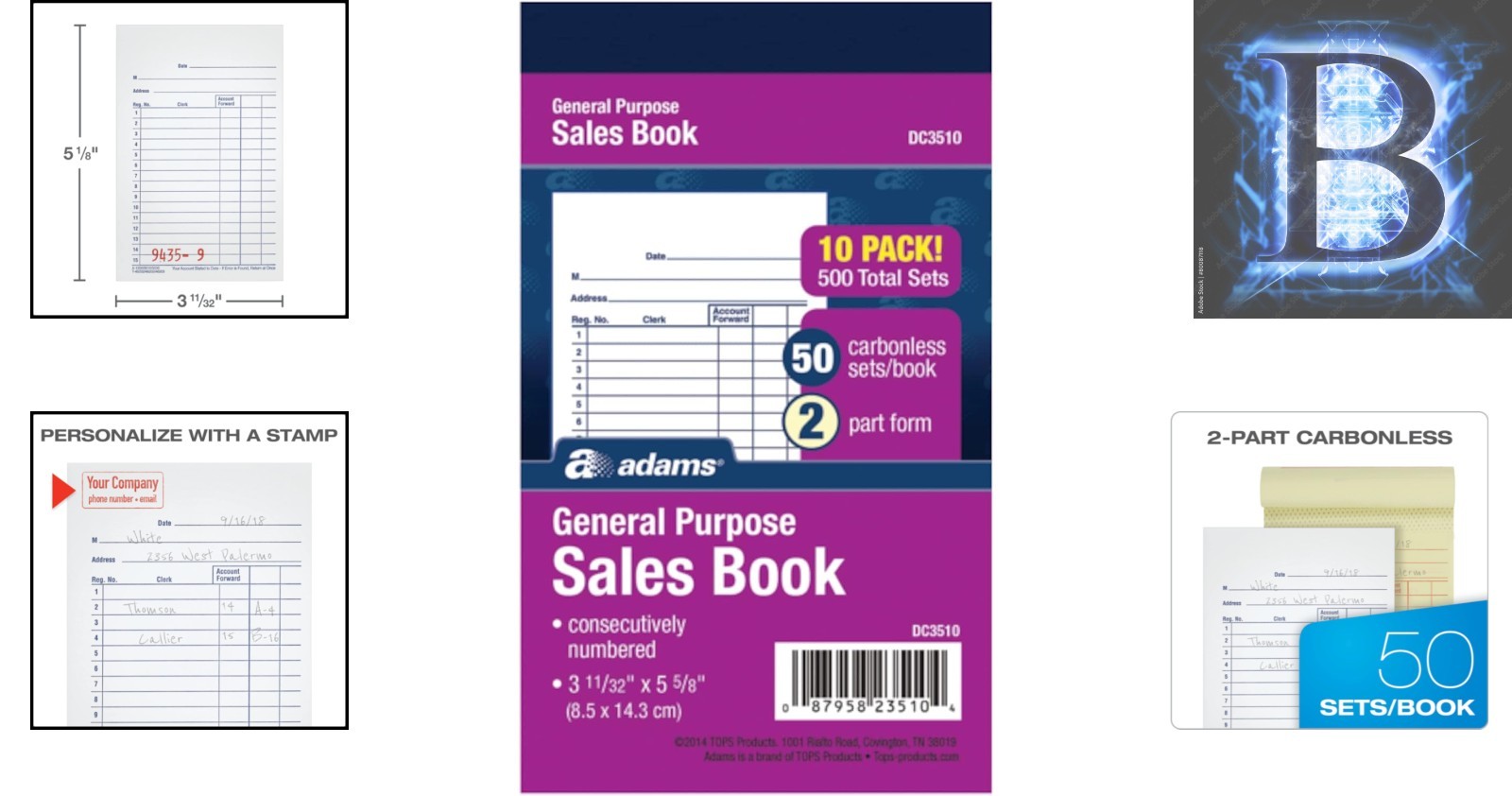 2-Part Carbonless Sales Books, 50 Sets Each, Perfect for On-the-Go Transactions